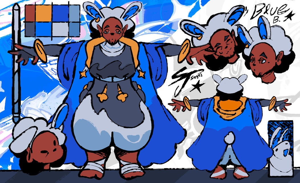 Blue. B Character Design