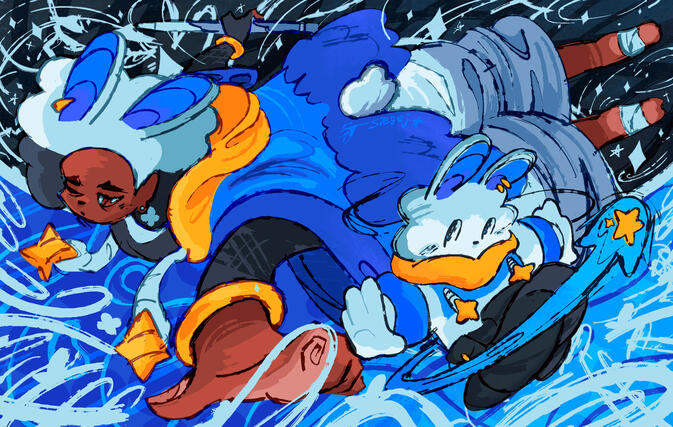 Supernova - Blue. B Character Illustration