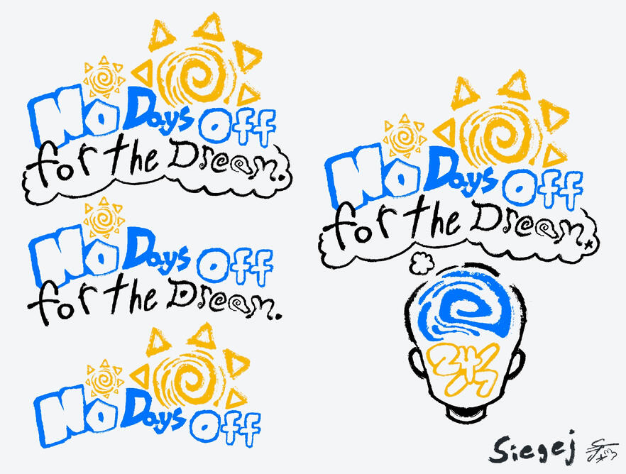 No Days Off Wordmark/Logo Concepts Variants - Black on White