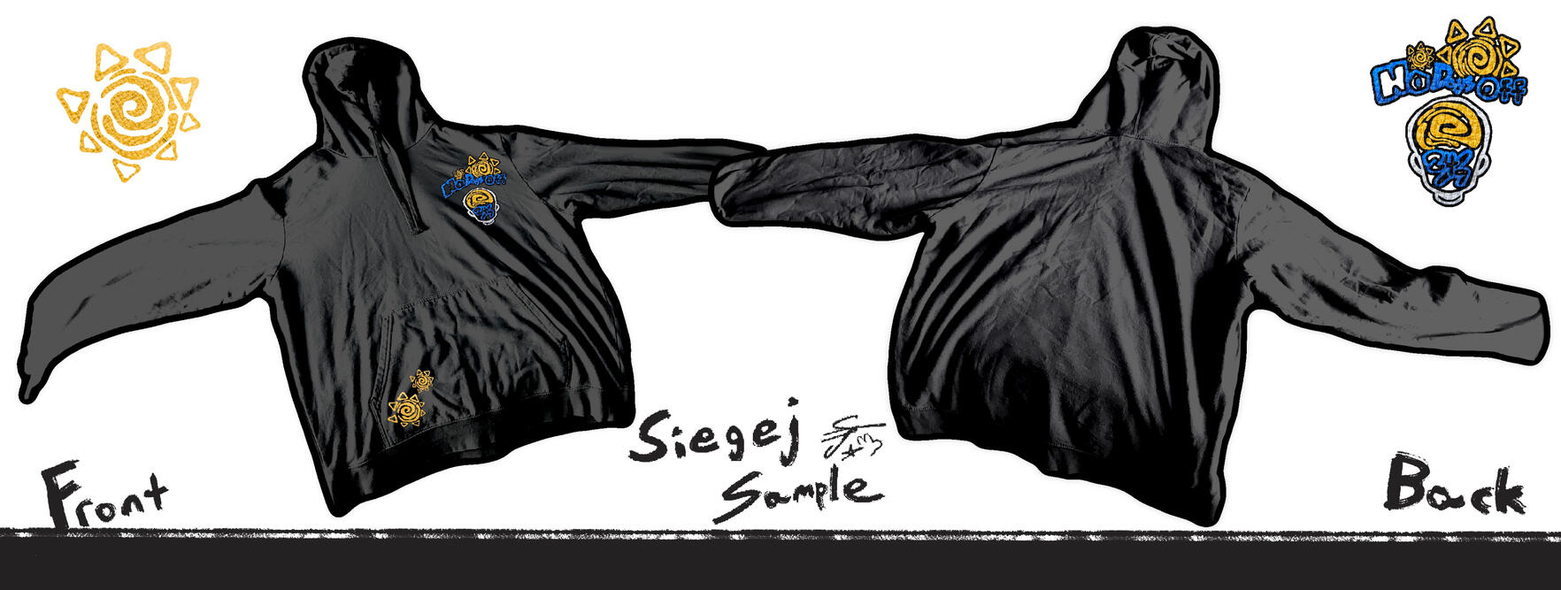 Embroidery Black Hoodie Mockup