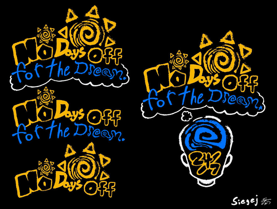 No Days Off Wordmark/Logo Concepts Variants - White on Black